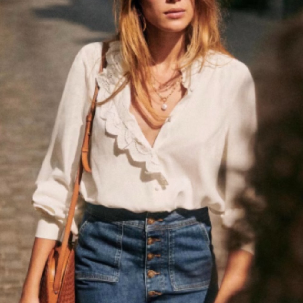 Sezane Chlo Blouse Cream